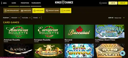 kings chance casino table games
