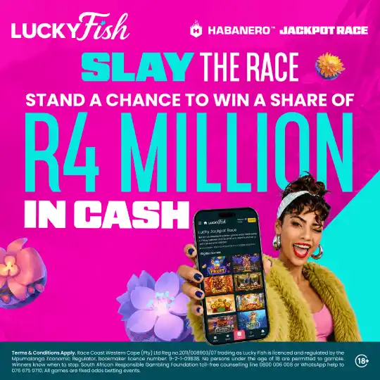 Lucky Fish Slay the Race Cash Jackpot Promo Banner