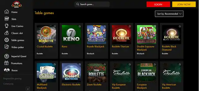 casino moons table games
