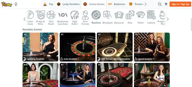 Yesplay casino roulette