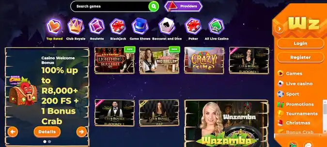 Wazamba Live Games