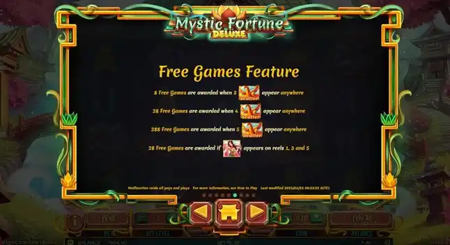 Mystic Fortune Free Games Feature