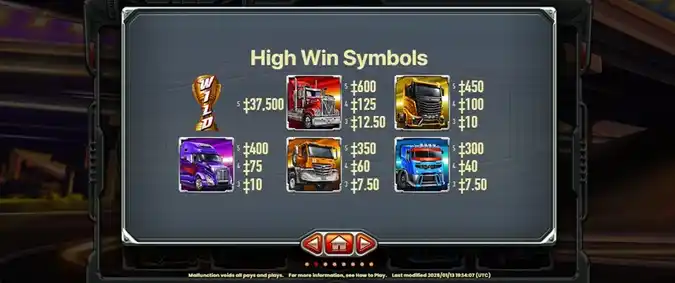 Wild Trucks Slot High Win Symbols