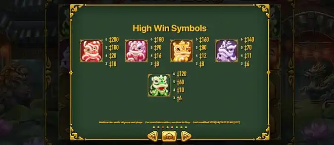 5 Lucky Lions Slot High Win Symbols