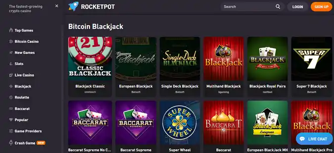 rocketpot casino blackjack