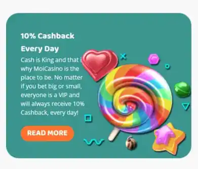 Moi Casino 10% Cashback