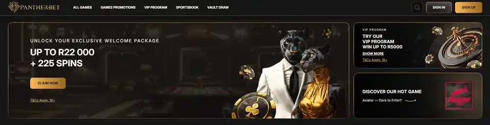 Pantherbet Welcome Bonus Homepage