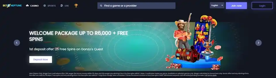 Betneptune Casino Bonus Screenshot