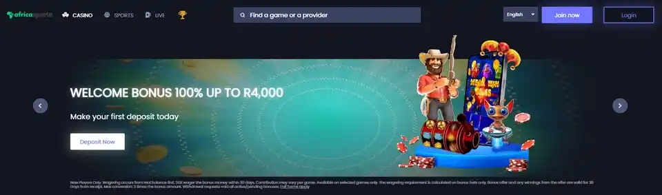 AfricaSports Homepage screenshot