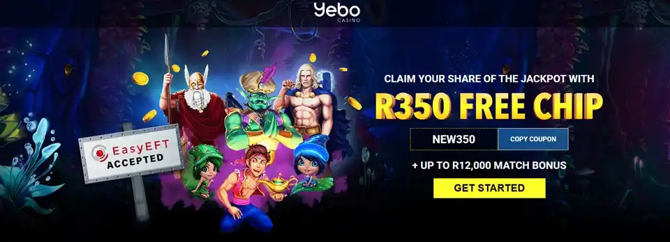 Yebo Casino R350 No Deposit Bonus