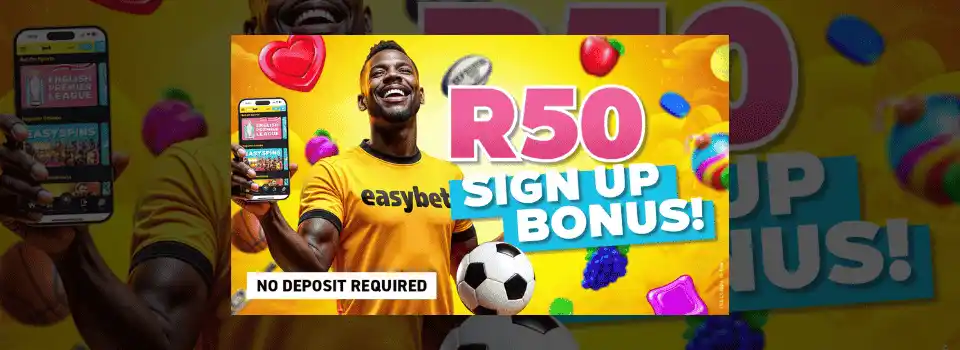 EasyBet R50 signup bonus promo image