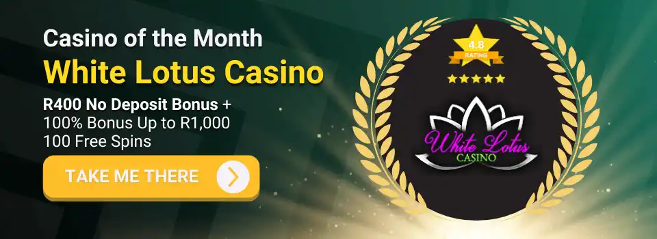 Casino of the Month banner with White Lotus as the winner