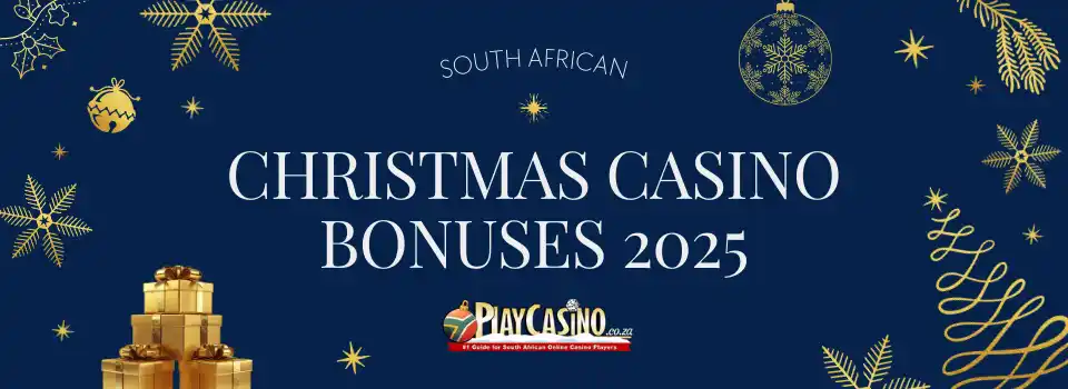 Promo banner for Christmas casino bonuses in South Africa