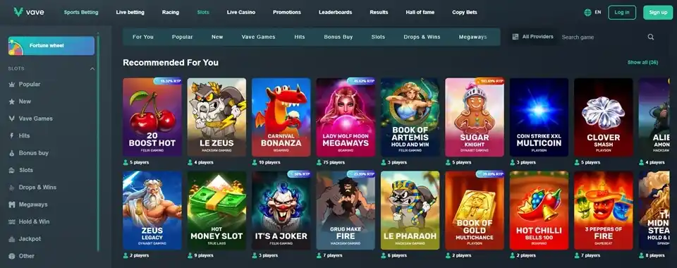 Vave Casino Games