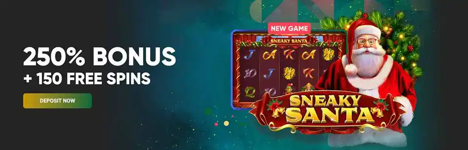 Yebo Casino Free Spins Bonus at Sneaky Santa