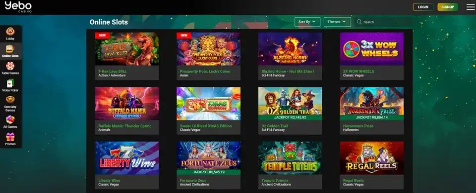 Yebo Casino Games