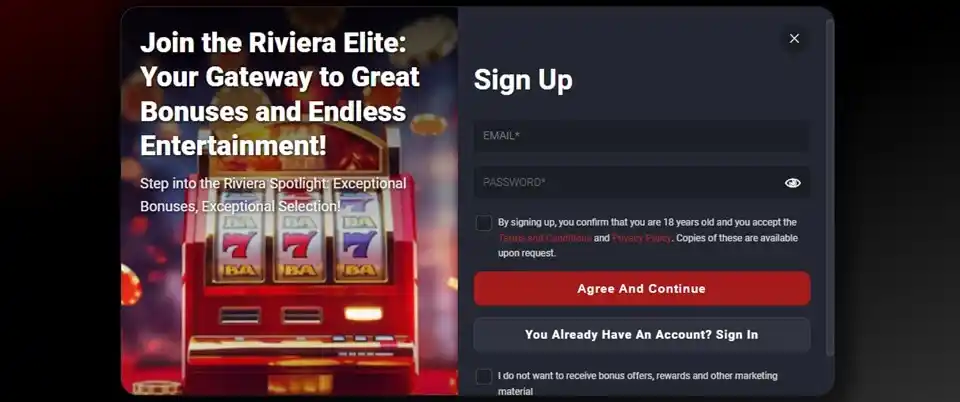 Riviera Casino Registration