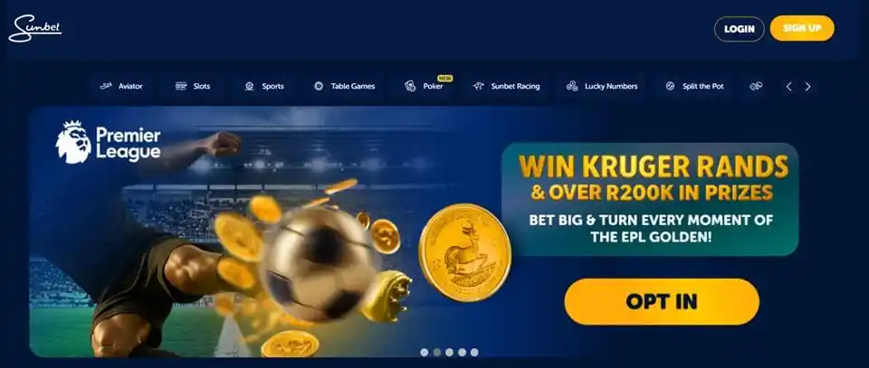 Sunbet Homepage Screenshot