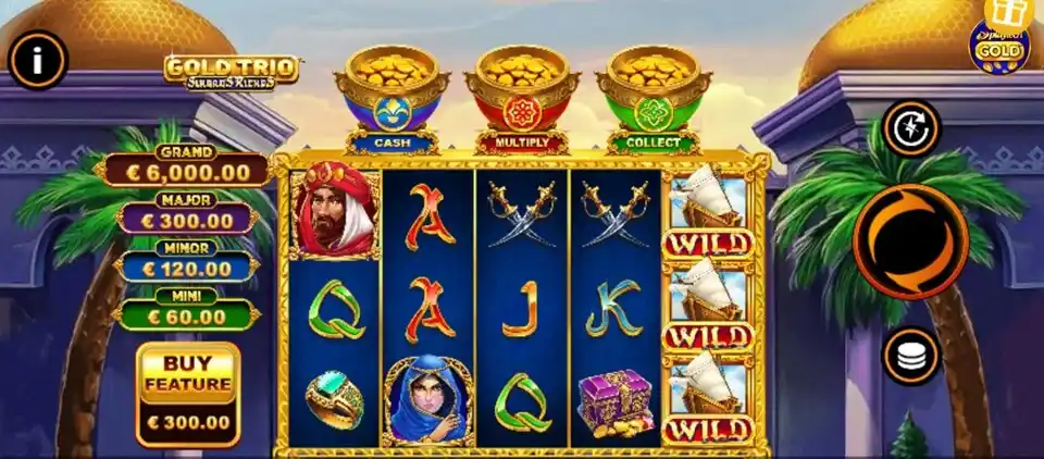 Gold Trio Sinbads Riches Slot Game Screenshot