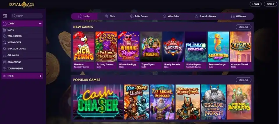 Royal Ace Casino Games