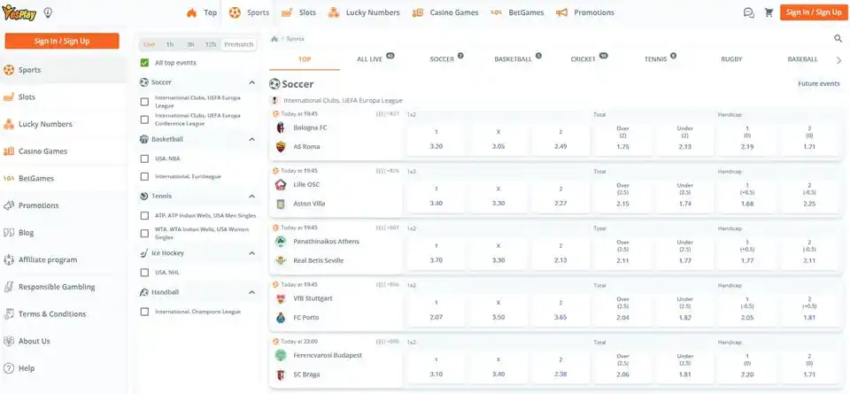 Yesplay Sports Betting