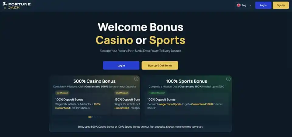 FortuneJack Casino Welcome Bonus