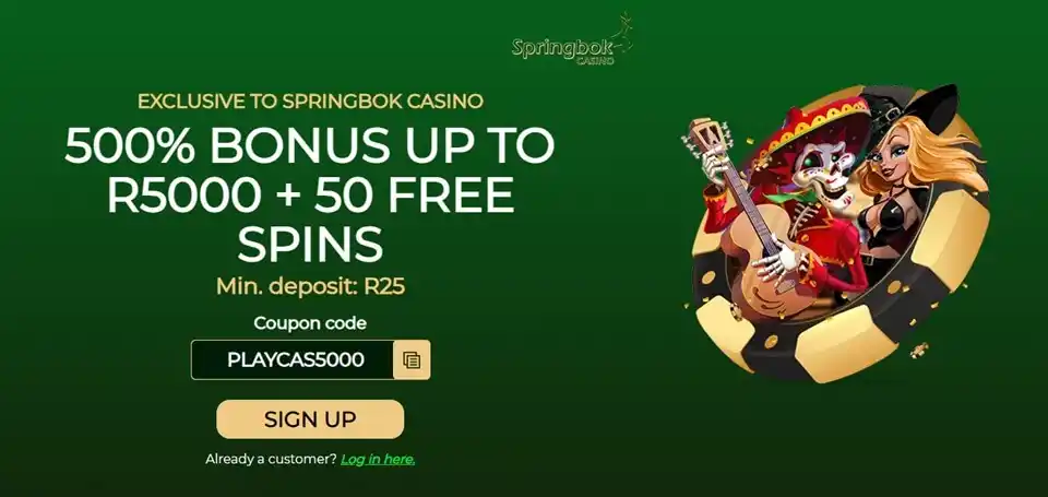 Springbok Casino Welcome Bonus