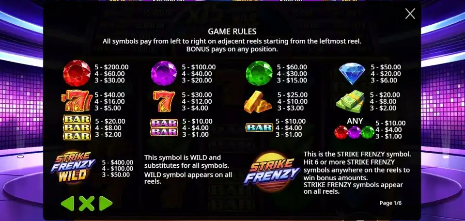 Strike Frenzy Slot Symbols