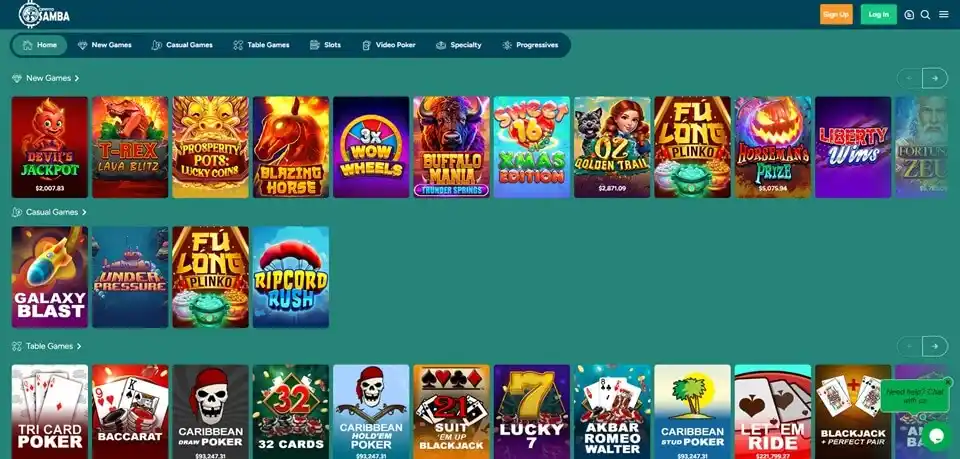 Cryptosamba Casino Games