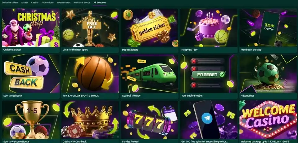 Spinbetter Casino Bonuses