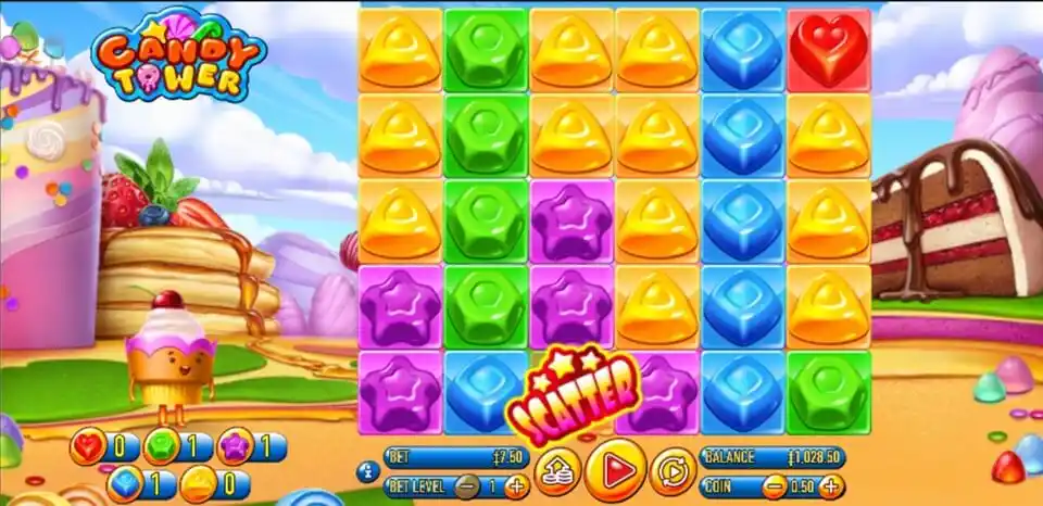 Candy Tower Slot Game Screenshot