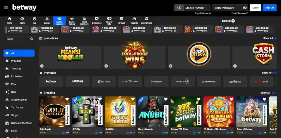 Betway Casino Games