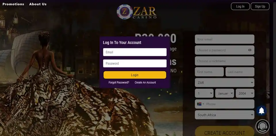 ZAR Casino Login