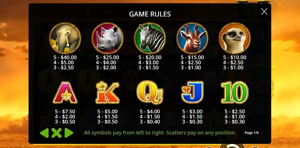 Hot Safari Slot Symbols