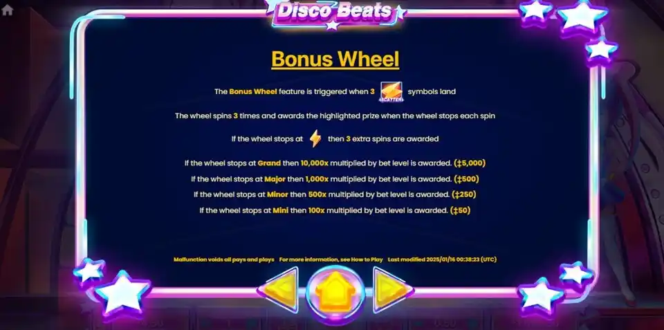 Disco Beats Slot Bonus Wheel