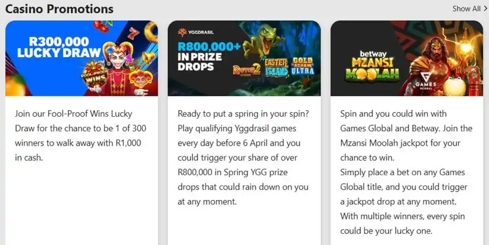 Betway Casino Promotions