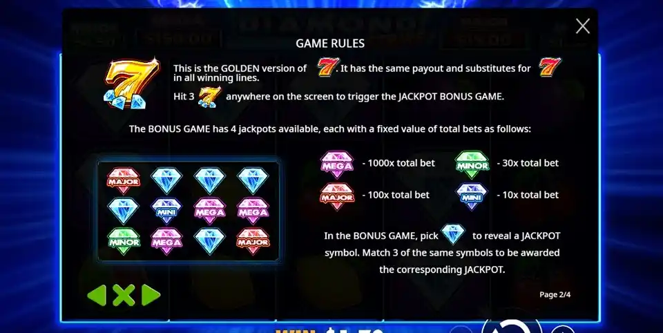 Diamond Strike Slot Bonus Game