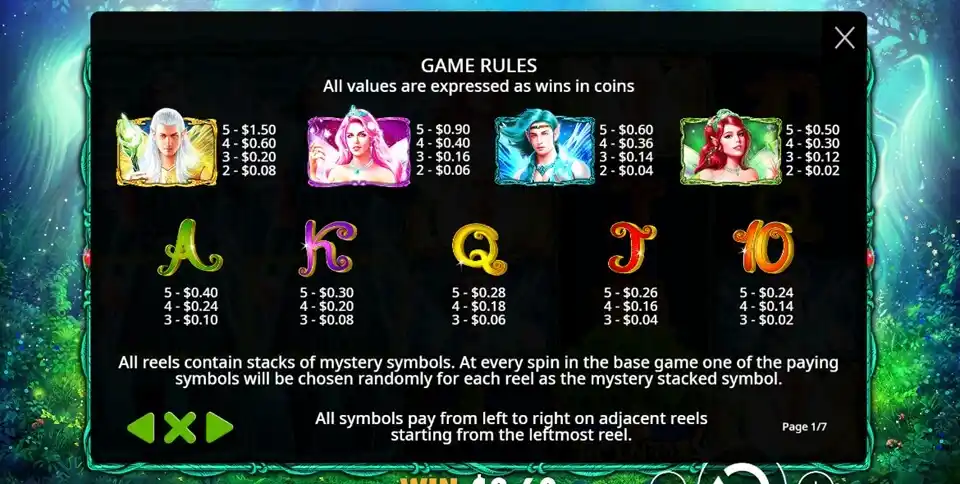 Pixie Wings Slot Symbols