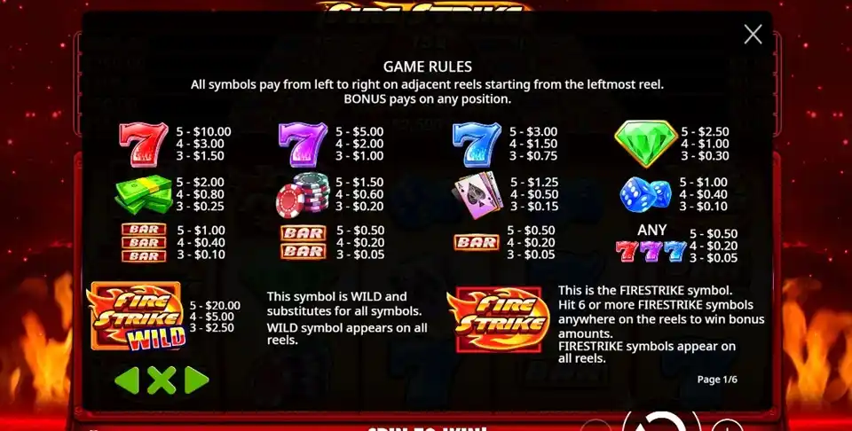 Fire Strike Slot Symbols