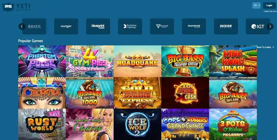 Yeti Casino Games