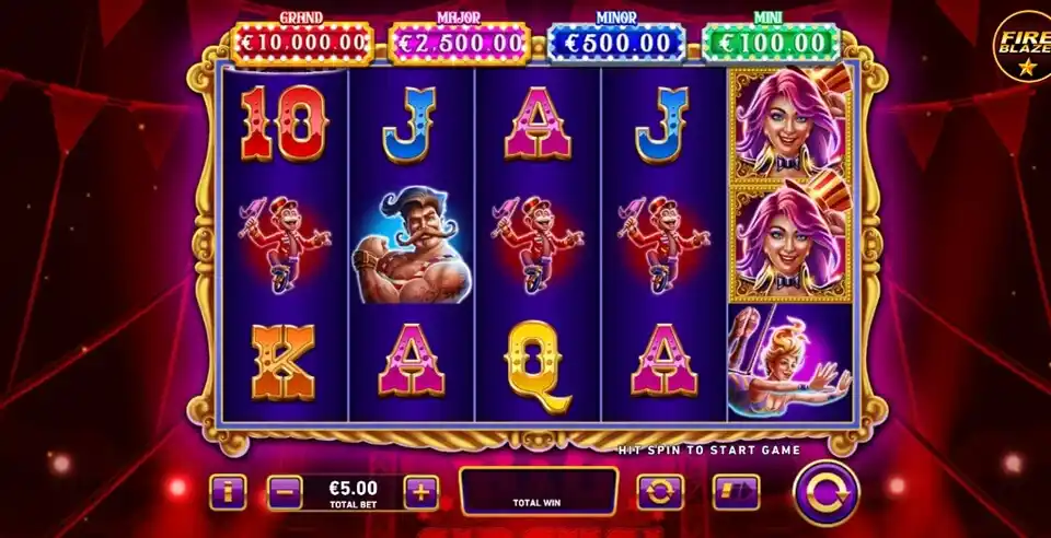 Mega Fire Blaze Big Circus Slot Screenshot