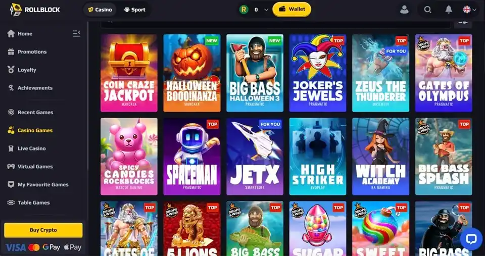 Rollblock Casino Games
