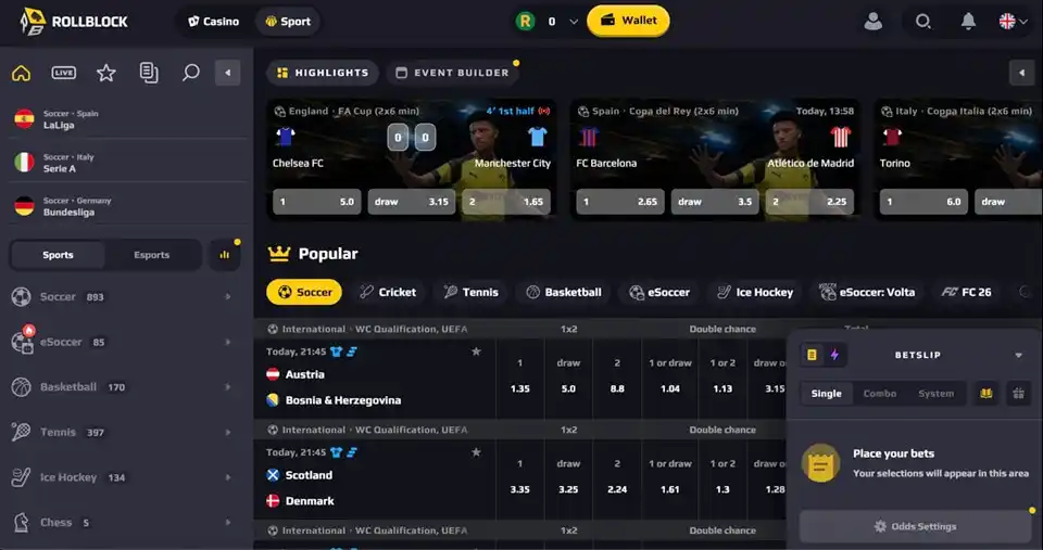 Rollblock Casino Sport