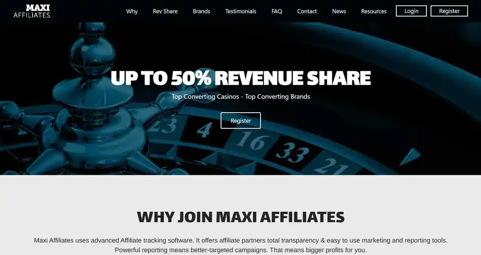 Sign up to Maxi Affiliates Program