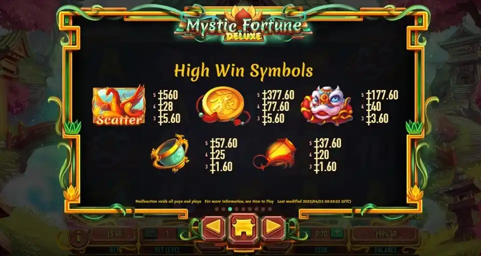 Mystic Fortune High Win Symbols
