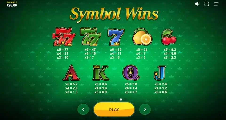 777 Strike Slot Symbols