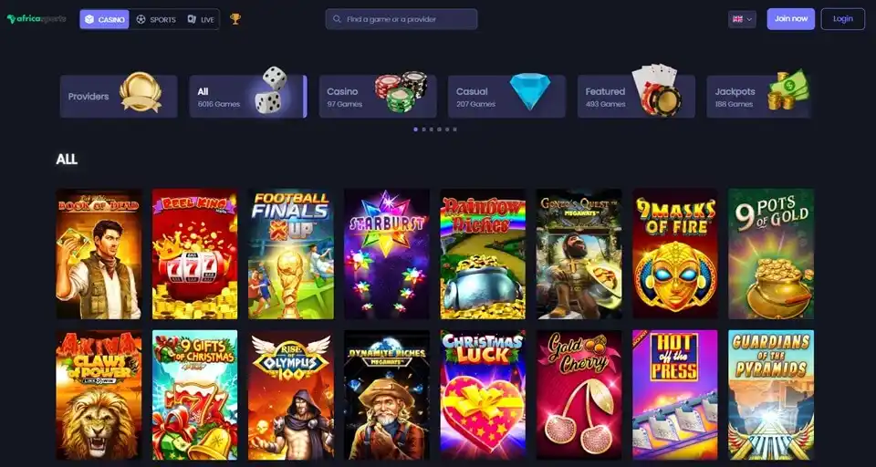Africasports Casino Games