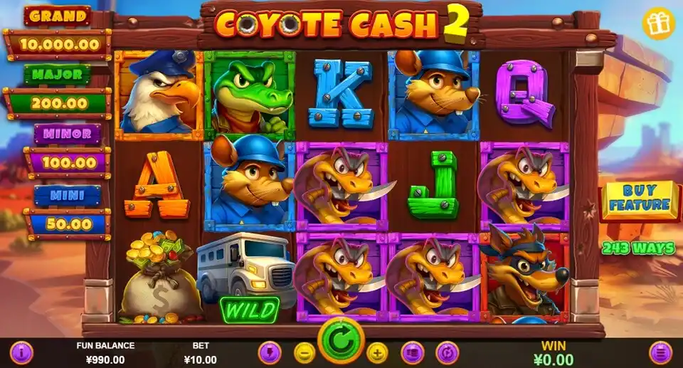 Cayote Cash 2 Slot Game Screenshot