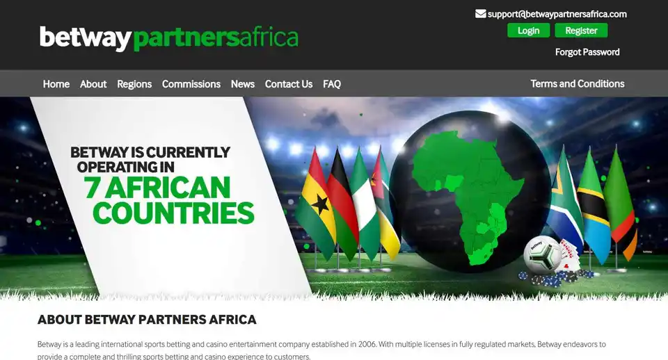 Sign up to Betway Partners Africa Affilate Program