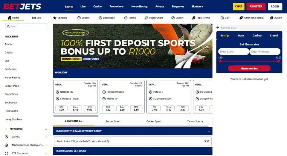 BetJets Sportsbook Screenshot